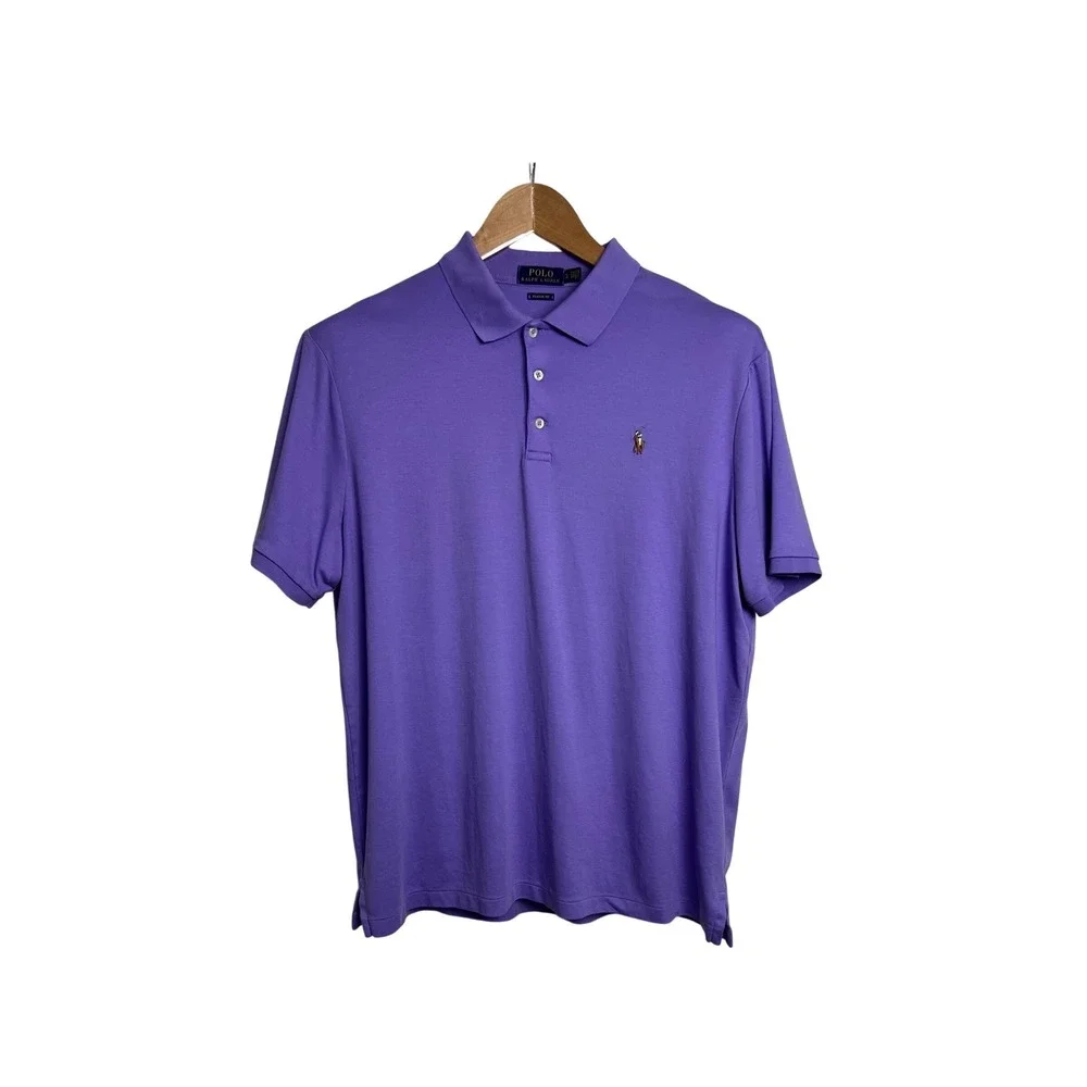 Polo Ralph Lauren Polo Shirt Mens XL Purple Classic Fit Pony Logo Luxury EO7